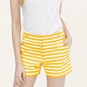 LOFT Ann Taylor yellow and white Striped Rivera Shorts